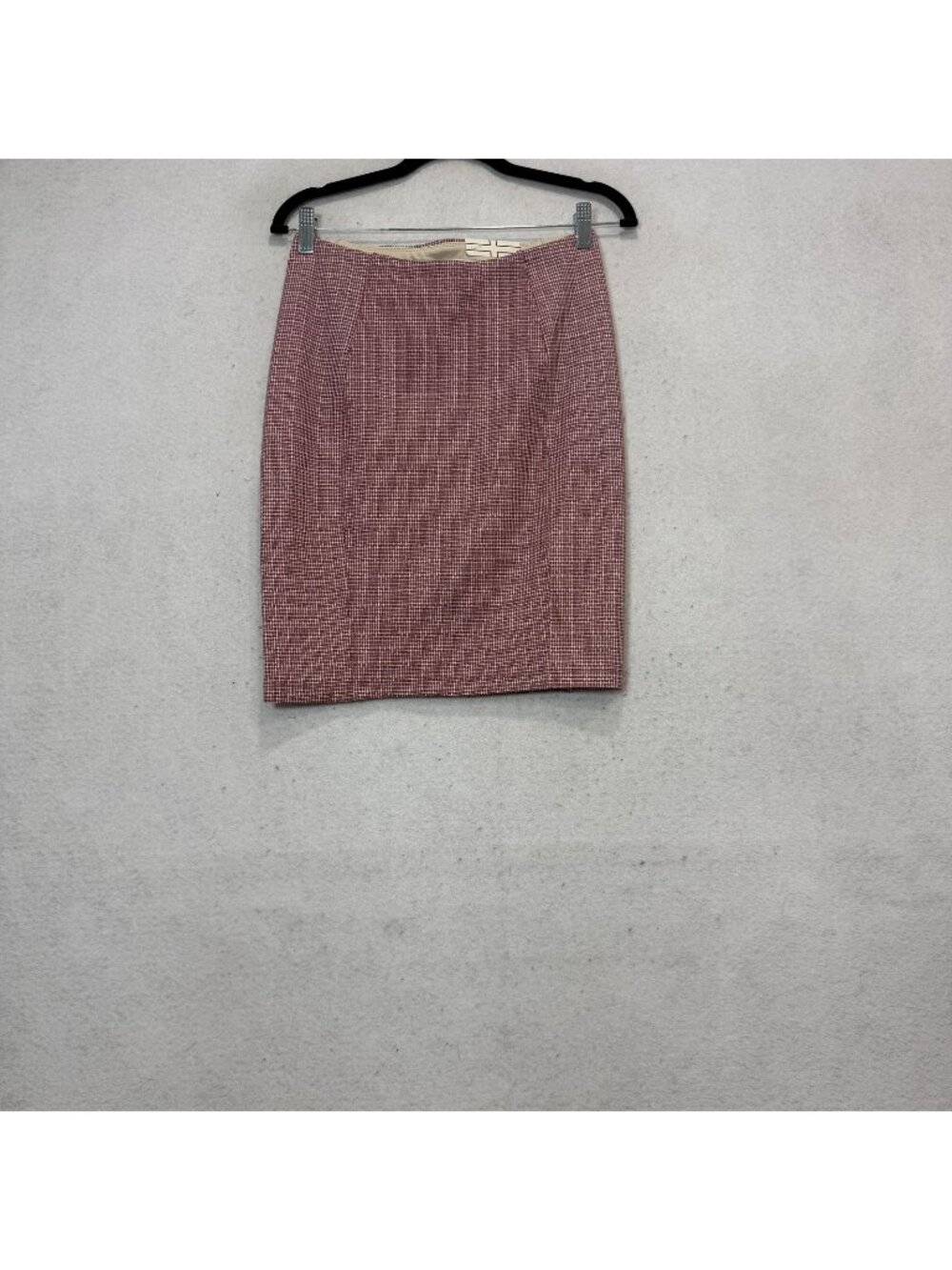 Liverpool Skirt Womens Petite 4P Red Check Tweed Short Pencil Lined Stretch